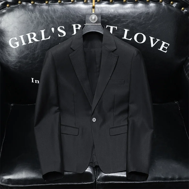 

Сплошной цвет, приталенные пиджаки для мужчин, драпировка на одной пуговице, четыре сезона, высококачественные пиджаки, повседневные Terno Masculino