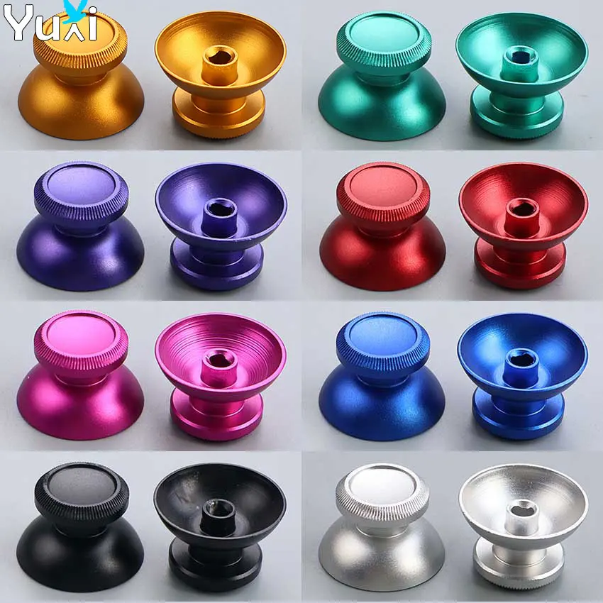 

YuXi 2pcs Aluminum Metal 3D Analog Joystick Thumb Stick Grip Cap For PS4 Slim Pro Xbox One Slim Series S X Controller