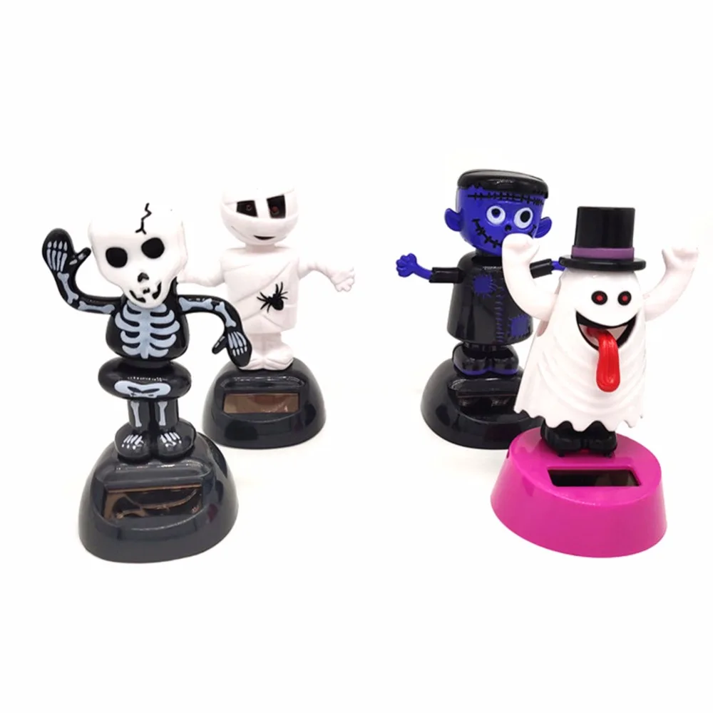 New Adorable Multi style Solar Powered Christmas Halloween Dancing Car Table Home Decor Gifts Mini Kids Solar Power Toys