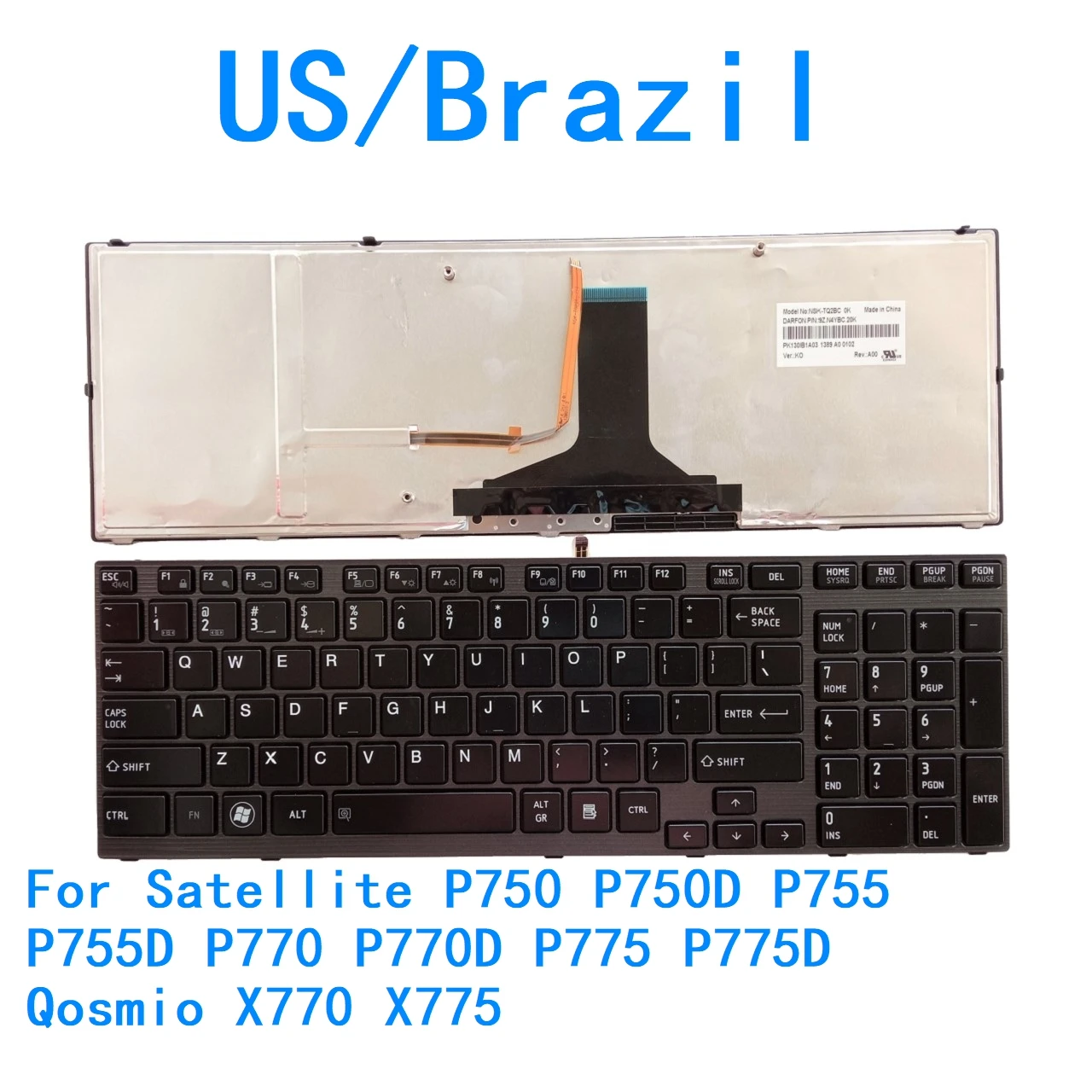 جديد الولايات المتحدة البرازيل اللغة لوحة المفاتيح لتوتوشيبا الأقمار الصناعية P750 P750D P755 P755D P770 P770D P775 P775D Qosmio X770 X775
