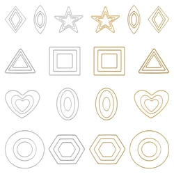 Hollow Stainless Steel Geometric Bezel Frame Charms Pendants Tray For Jewelry Making Accessories DIY Earring Necklace Wholesale