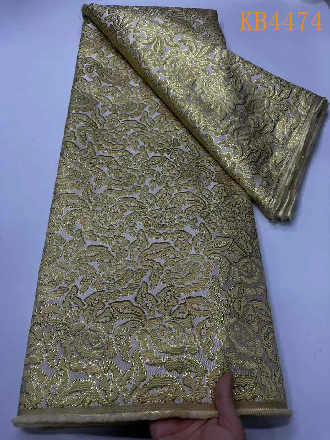 여성용 흰색 다마스크 천 브로카드, 자카드 레이스 브로케이드 직물, 나이지리아 녹색 도금 브로케이드 레이스, 2024 하이 퀄리티, KB4474