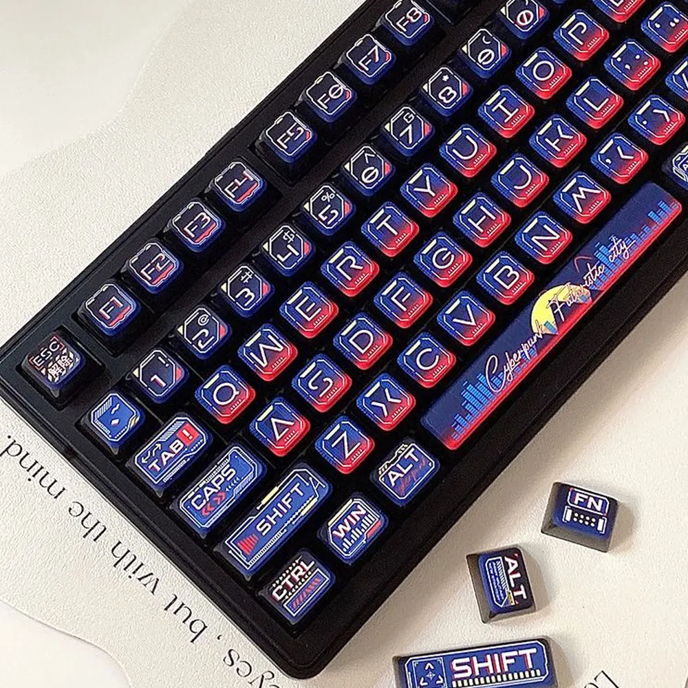 Imagem -03 - Teclas Translucidez Periférica Keycaps Asa Altura Pbt Sublimação Térmica Faça Você Mesmo para 61 87 98 104 108 Teclas Teclado Mecânico 120