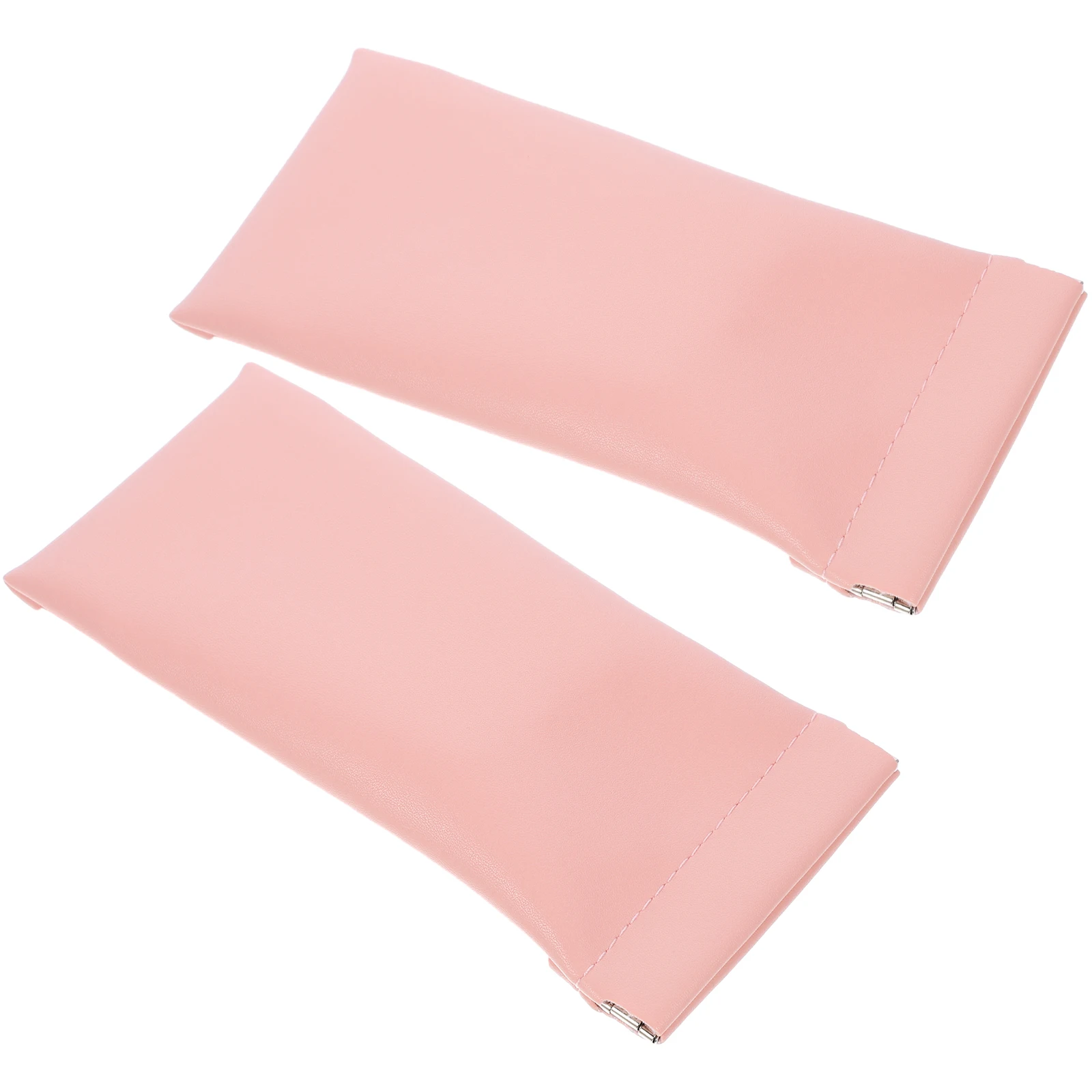 

2pcs Pink Soft PU Sunglasses Case Lightweight Women Eyeglasses Protector Portable Travel Outdoor Glasses Bag