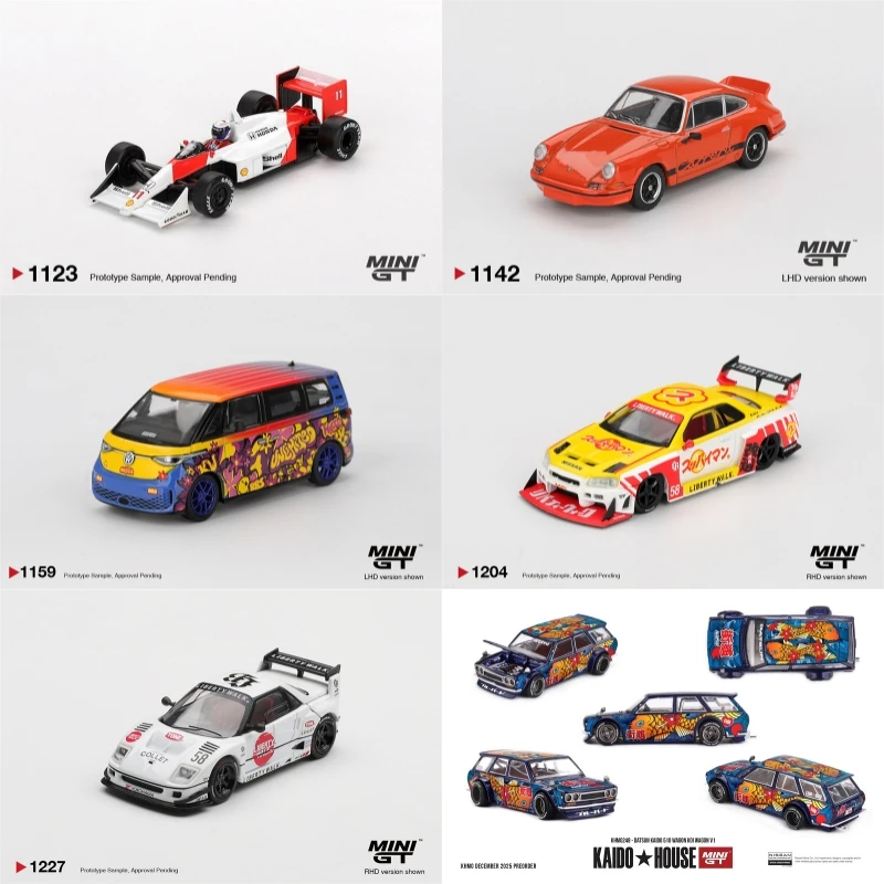 MINI GT 1:64  AZ-1 Liberty Walk LB40 ID.Buzz 911 Carrera MP4/4 #11 LB-ER34 Okinawa Datsun KAIDO 510 Diecast Model Car