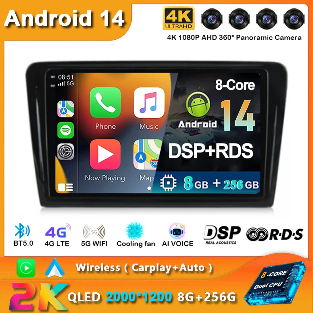 

Android 14 Car Radio For VW Volkswagen Santana 2012 - 2017 Multimedia Player Navigation GPS Carplay QLED Stereo Reversing Auto