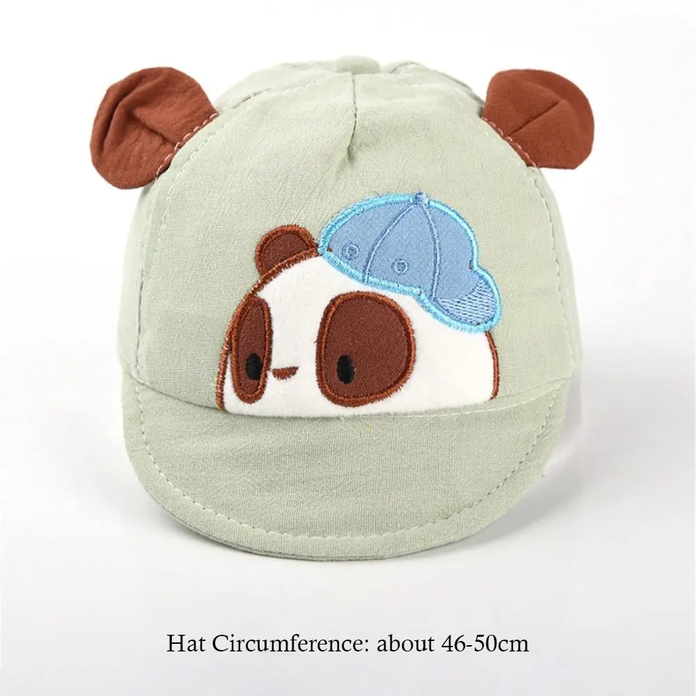 Boys Girls Summer UV Protection Baby Baseball Cap Thin Breathable Soft Cotton Duck Tongue Hat Cartoon Panda Baby Sun Cap