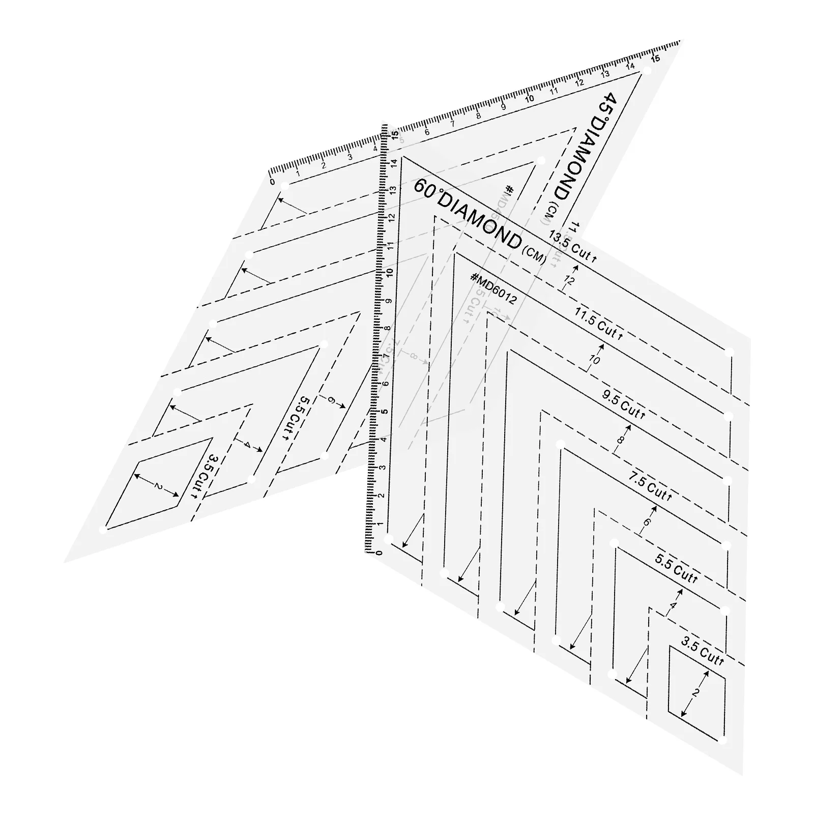 2 قطعة مسطرة قياس بلاستيكية قوية مريحة وموثوقة للترقيع والحرف اليدوية القماشية بدقة ممتازة #4