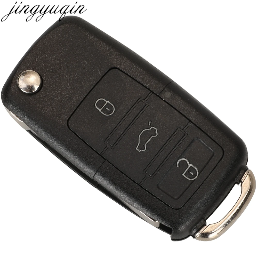 Jingyuqin 3 Button Remote Key 315MHz ID48 For VW Golf 4 5 6 Jetta Passat CC Tiguan Polo Beetle Touran 1J0959753DJ 1K0959753L