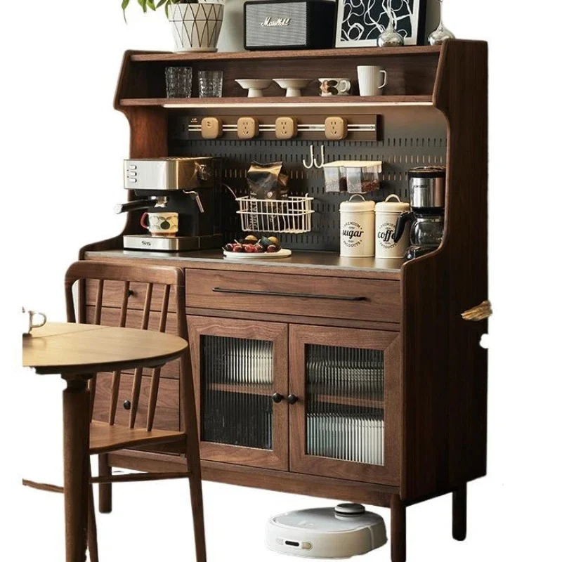 

North American black walnut dining side cabinet, solid wood tea side cabinet