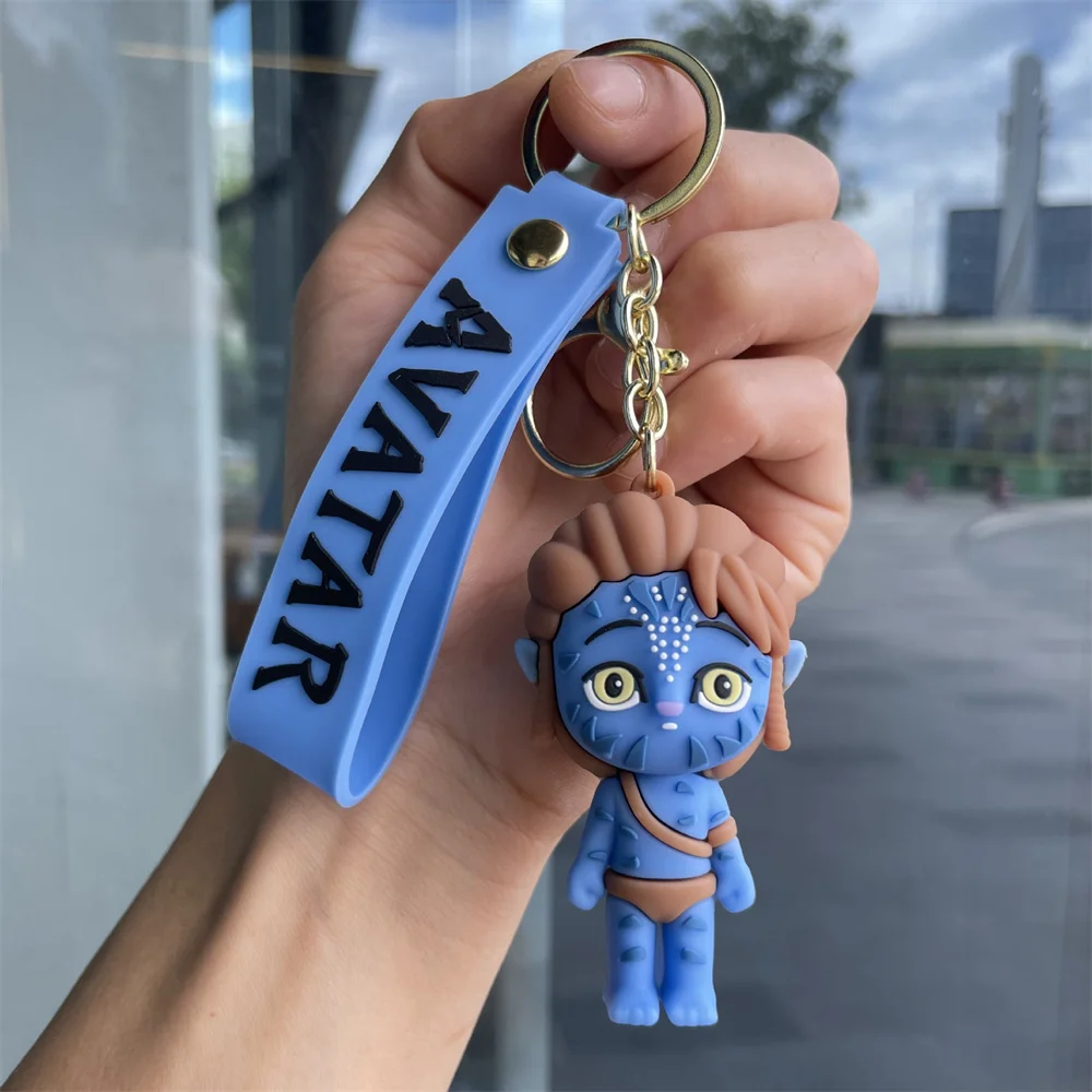 Creative Avatar Jake Sully Neytiri Keychain 3D Silicone Doll Pendant Car Keychain Accessories Gift Christmas Gift view 3