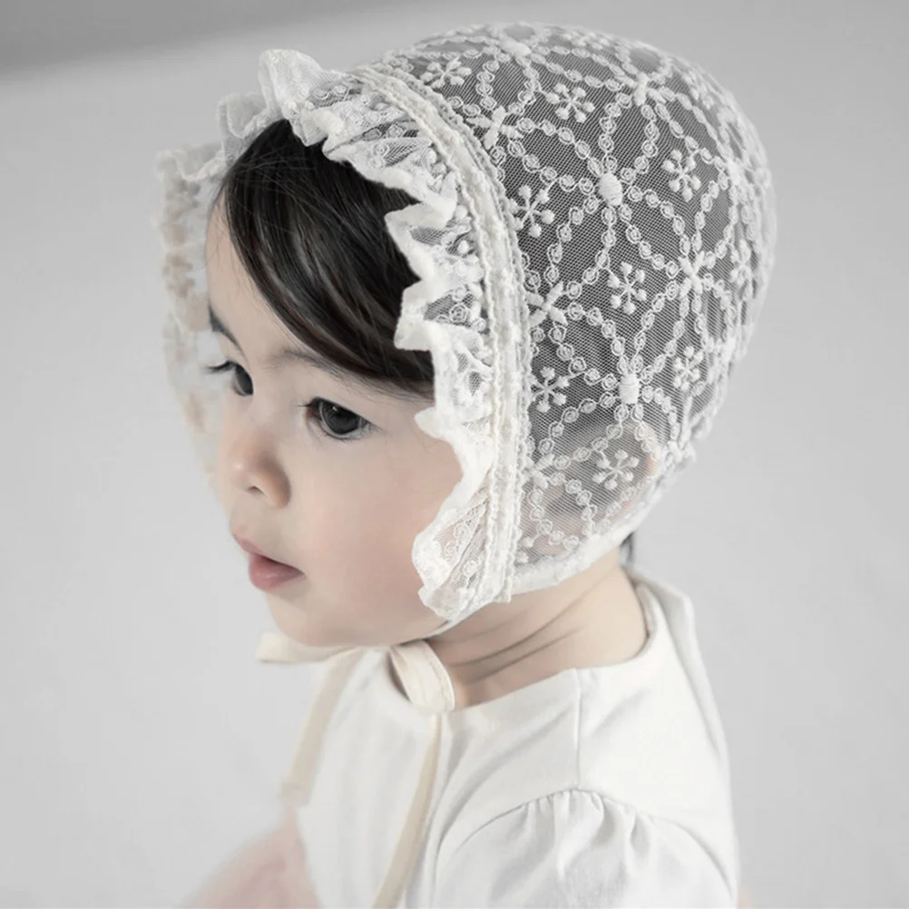 

1 шт., детская кружевная шляпа от солнца, белая ажурная дышащая летняя шляпа, солнцезащитный крем, кепка для фотосессии для маленьких девочек, кружевная шляпа от солнца для девочек