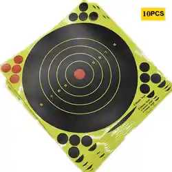 8inch 20cm Round Target 10 Sheet Pack High Visibility Adhesive Shooting Target Stickers Reactive Hunting Shooting Training Paper