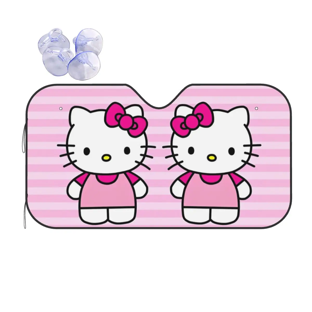 Hello Kitty Cartoon Polyester Windshield Sunshade 70x130cm Kawaii Aluminium Foil Sunshade Visor Sun Shade Protect