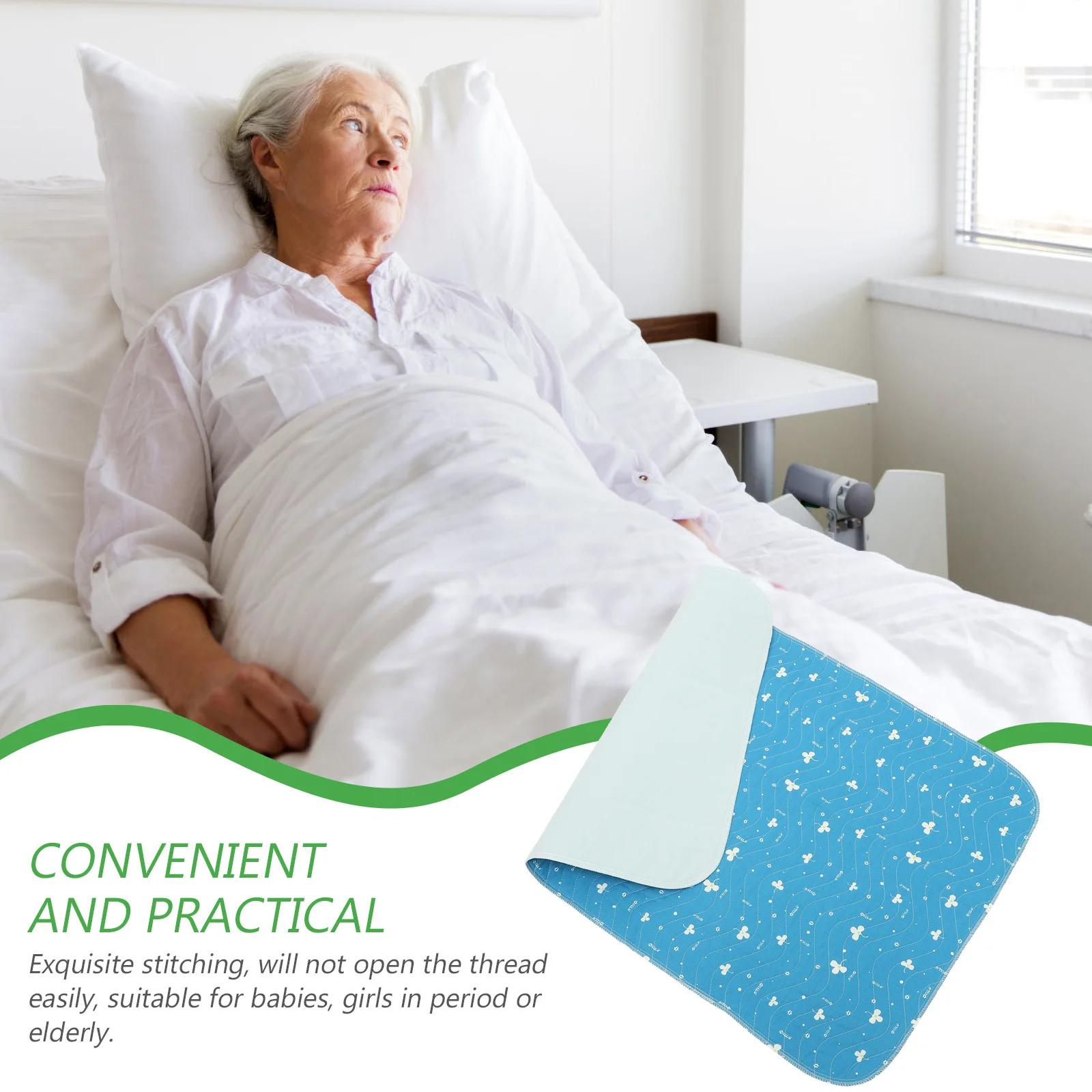 قابلة لإعادة الاستخدام وسادة سرير مقاومة للماء قابل للغسل حامي سلس البول للأطفال الفتيات المسنات في فترة خياطة رائعة الاستخدام على المدى الطويل