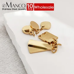 eManco 10PCS DIY Necklace Bracelet Stainless Steel Pendant Gold Silver 6 Sizes Available for Wholesale Selection