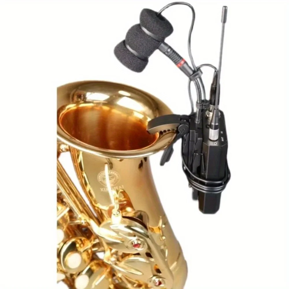saxophone microphone clip for wireless bodypack transmitter trumpet clarinet musical instrument, not include microphone view 4