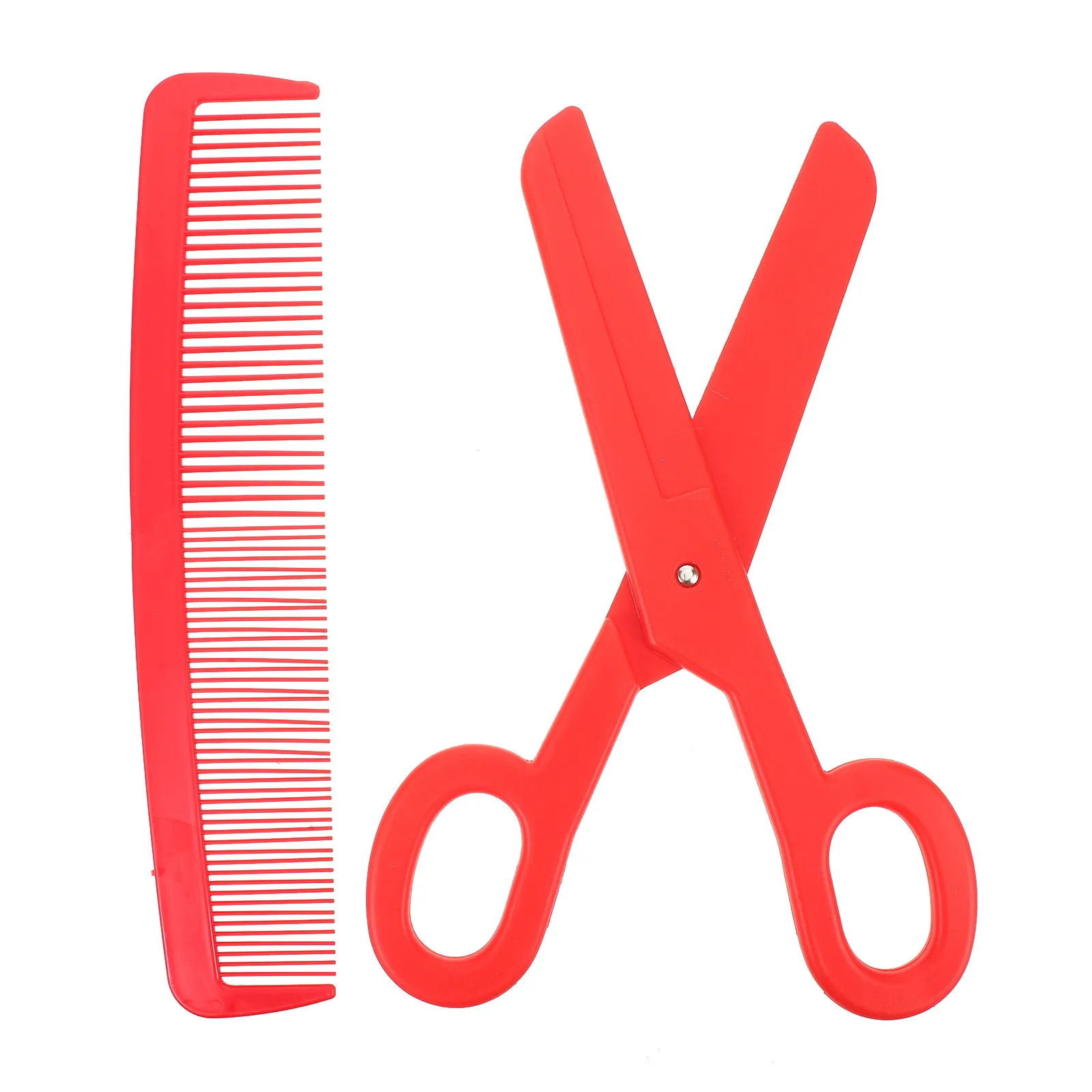 

1Set Oversized Clown Comb and Scissors Prop Set Giant Jumbo Hair Comb Prank Fake Plastic Scissor for Carnival Circus Stage
