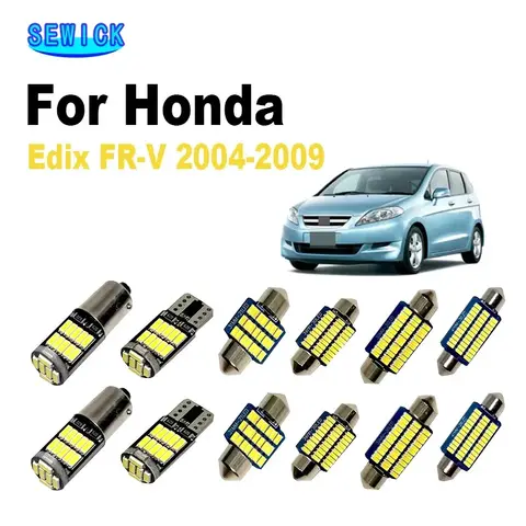 SEWICK 10Pcs Interior Map Light License Plate Lamp Kit For Honda Edix FRV FR-V 2004 2005 2006 2007 2008 2009 2010 LED Dome Bulbs