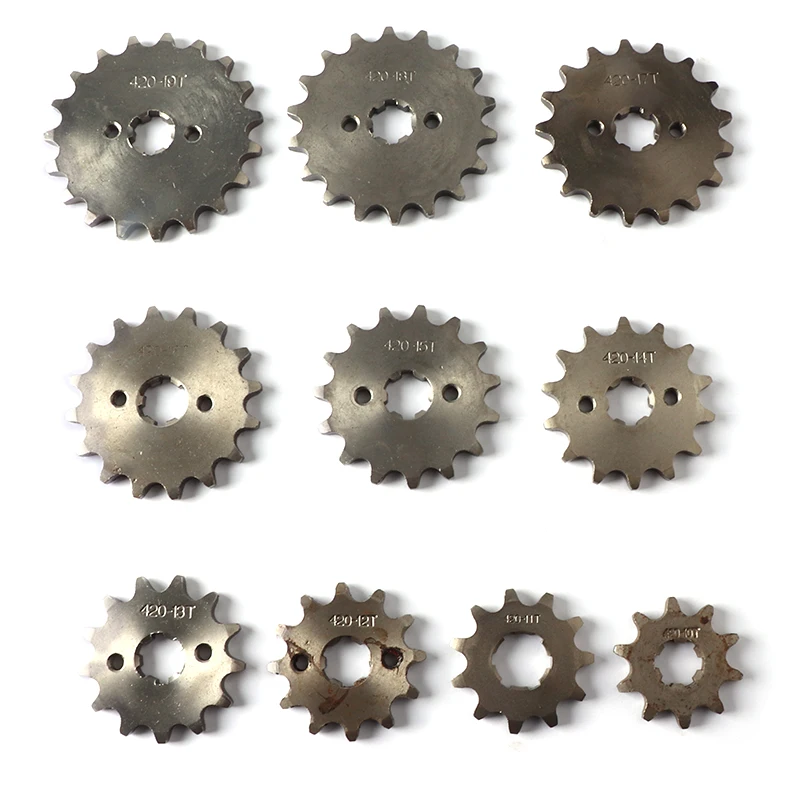 420 Chain 17mm 10T -19T Teeth Front Engine Sprockets For Taotao Kayo BSE Xmotos Apollo SSR 110 125cc Dirt Pit Bike ATV Quad