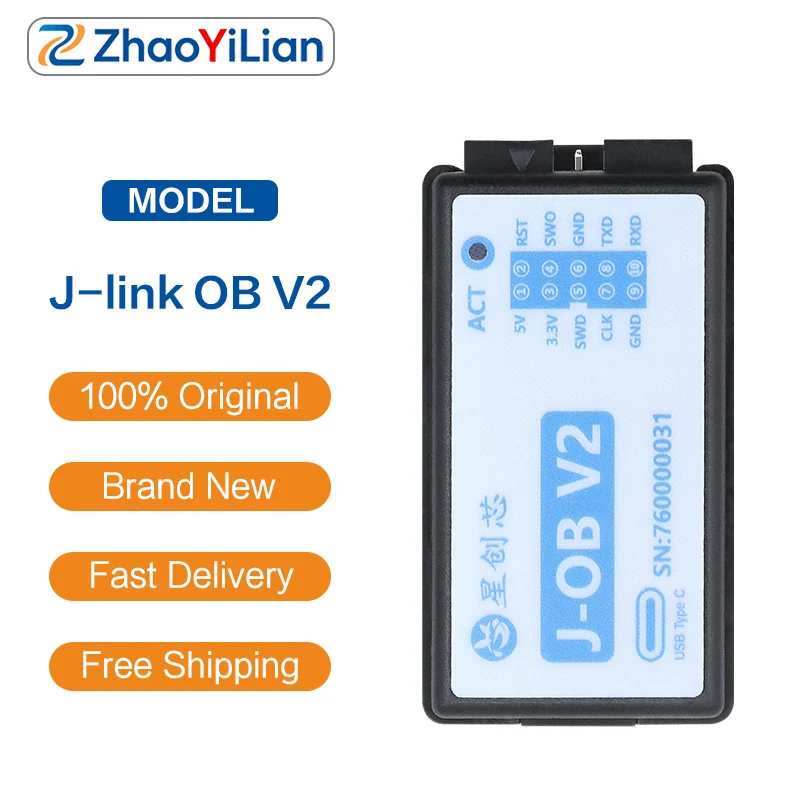 For J-link OB V2 Debugger Downloader STM32 ARM Online Offline Programming Tool