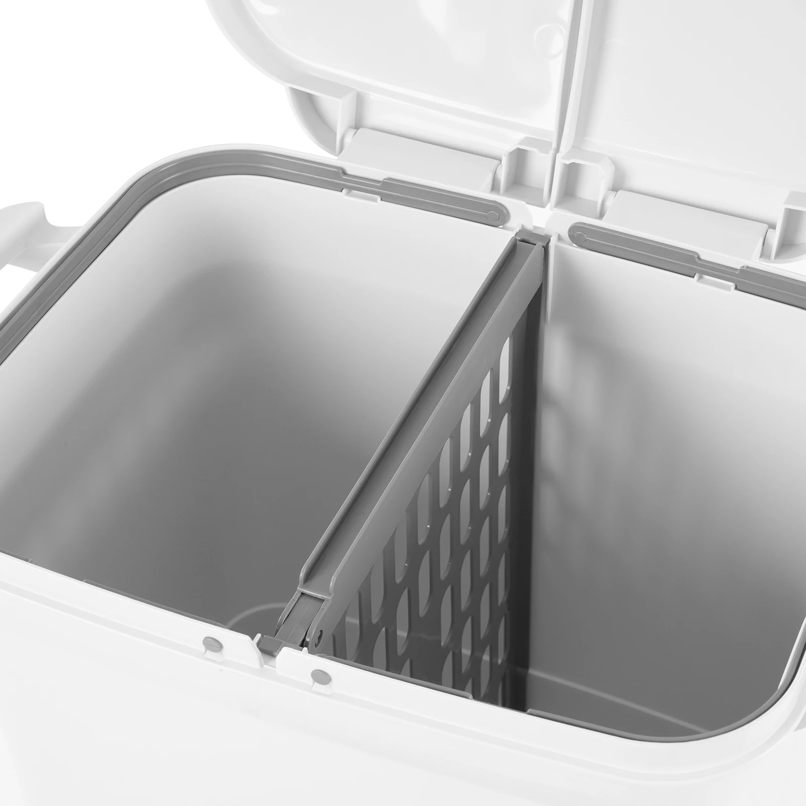Weißer 45-Liter-Mülleimer aus PP, klassifiziert, Küchen-Mülleimer, Sortier-Mülleimer, vertikaler Mülleimer für Küchen, Schlafzimmer, Badezimmer – Detail 30