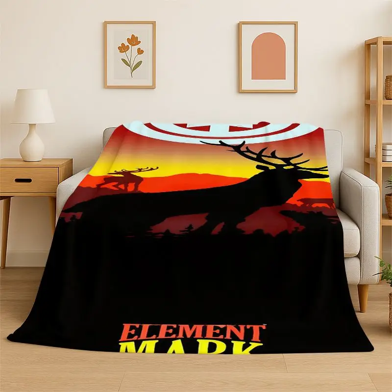 HD Classic Boardsport Logo E-Element Skateboards Flannel Throw Blanket,Warm Cozy Blanket for Bed,Sofa,Couch,Bedroom,Living Room