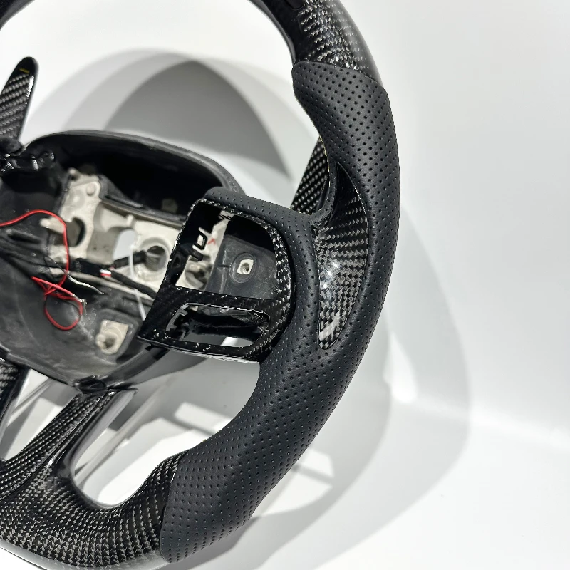 FOR Challenger Black Carbon Fiber Customizable Sports Steering Wheel Suitable for  Charger Challenger SRT  Wheel Parts