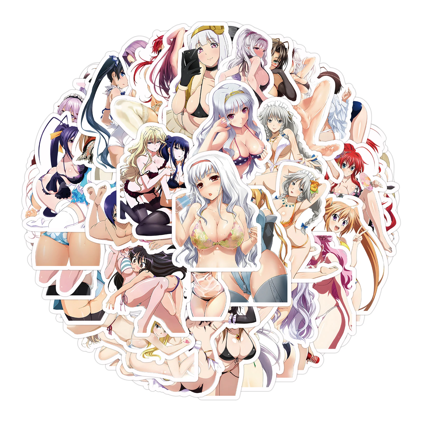 52pcs Homemade Sexy Feet Bikini Waifu Hentai Girl Car Waterproof Sticker