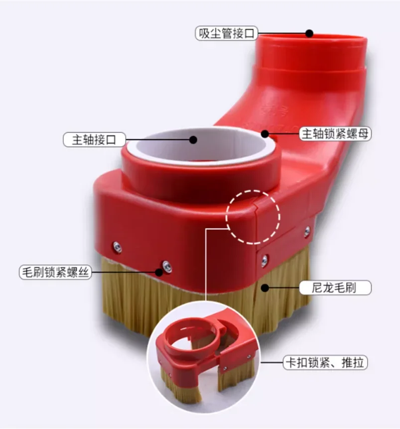 CNC Holz bearbeitungs staubsauger Staubs ammel bürste 65mm-100mm Durchmesser, zum Gravieren und Fräsen von Stauben tfernung