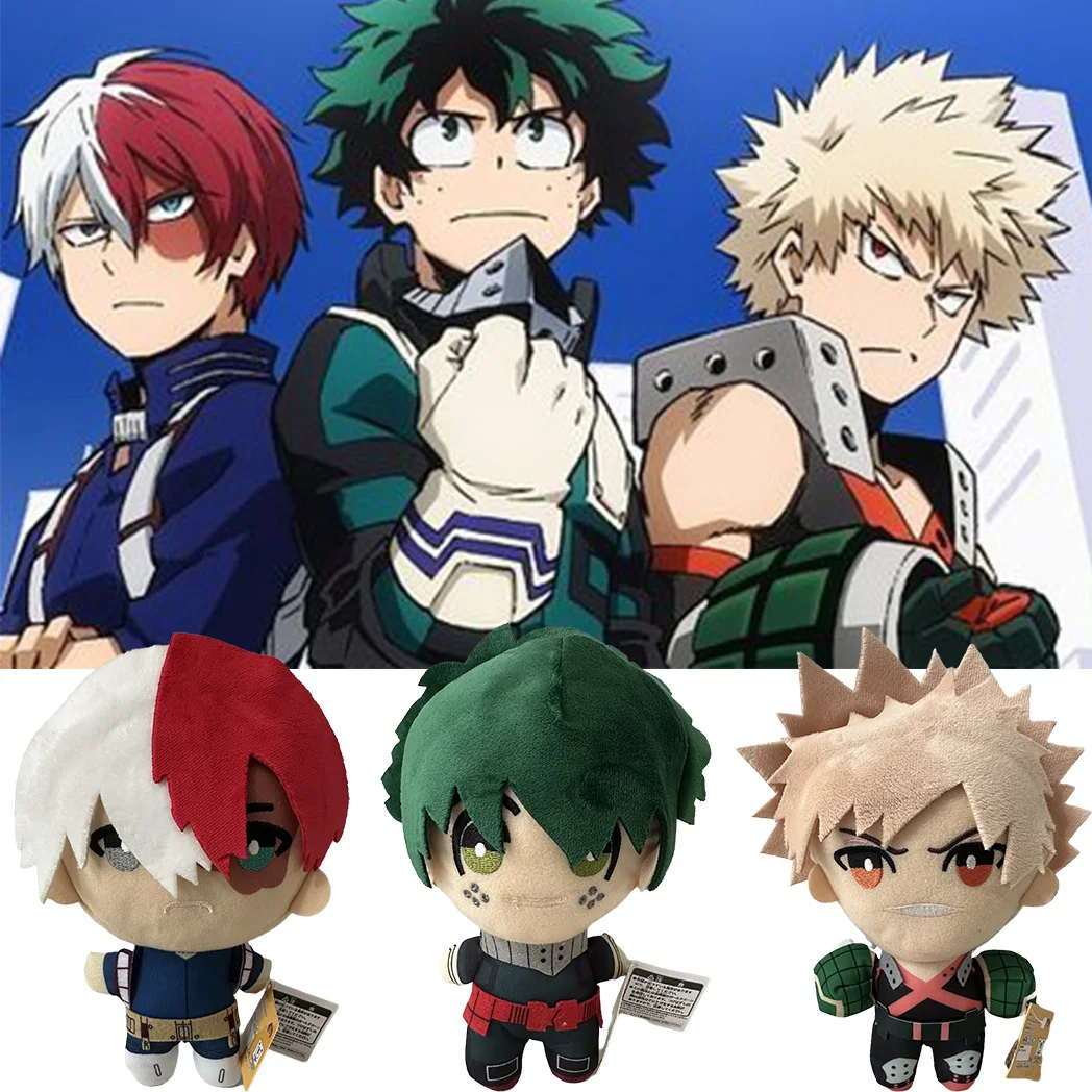 Mijn Held Academia Pluche Speelgoed Anime Izuku Midoriya Katsuki Bakugou Shouto Todoroki Cartoon Pop Opvulling Klassiek Schattig Cadeau Kids Speelgoed