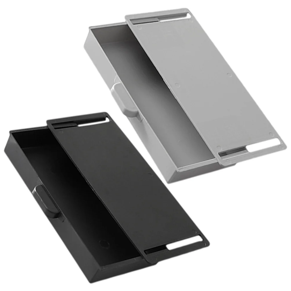 

2pcs Hidden Desk Storage Organizer Under Desk Drawers Adhesive Drawer For Office Stationery Supplies Home Remote Lipstick