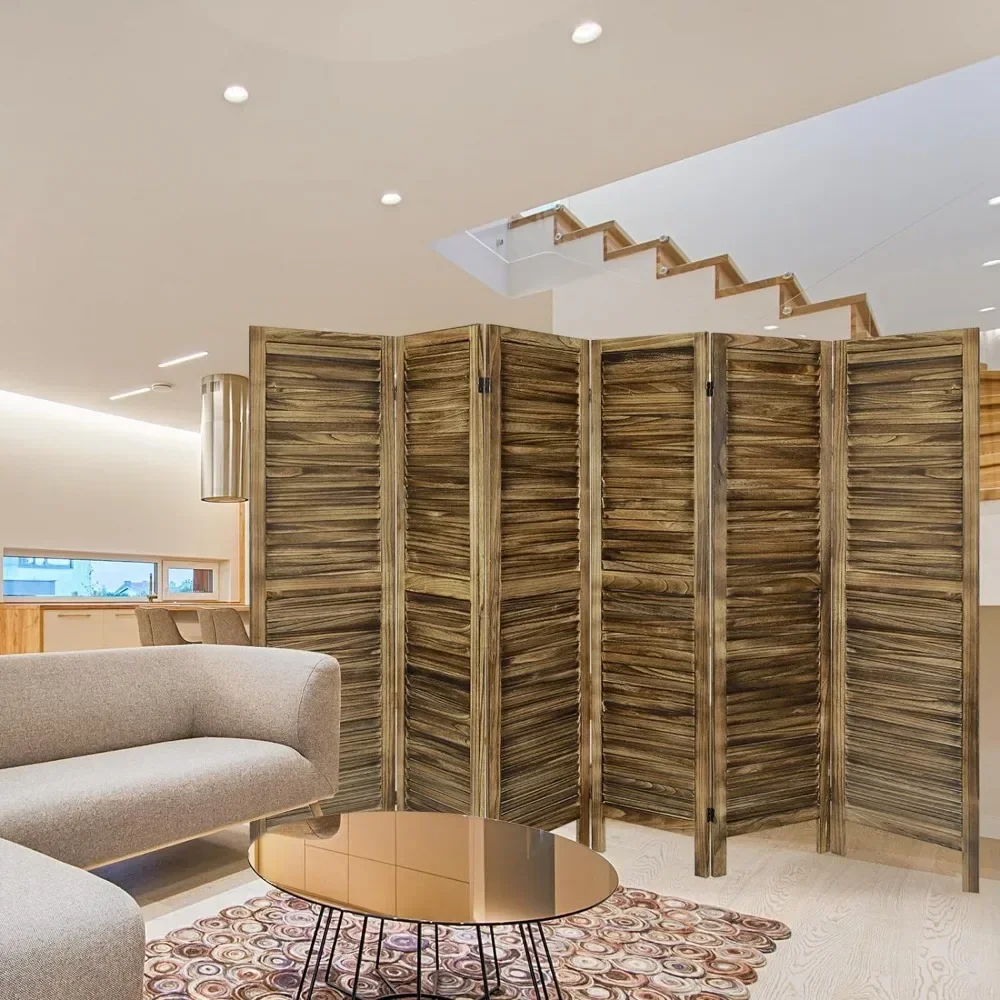 

#For Room Divider 6 Panel with Louvered Design, 5.6ft Tall Wood Partition Room Dividers and Folding Privacy Screens