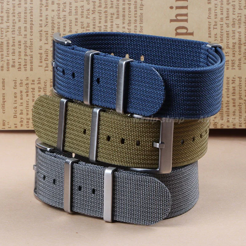 High Quality Nylon Strap 18mm 20mm 22mm Ribbed Watch Band Waterproof Bracelet Military Casual Watchband Army Sport Strap Replace