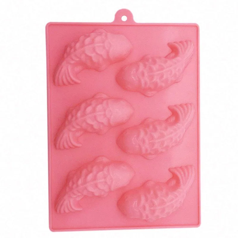 Fish Silicone Mold Random Color Mould Fun Carp Mould for Soap, Ice Cube Tray, Jello Shot, Chocolate, Polymer Clay, Plaster