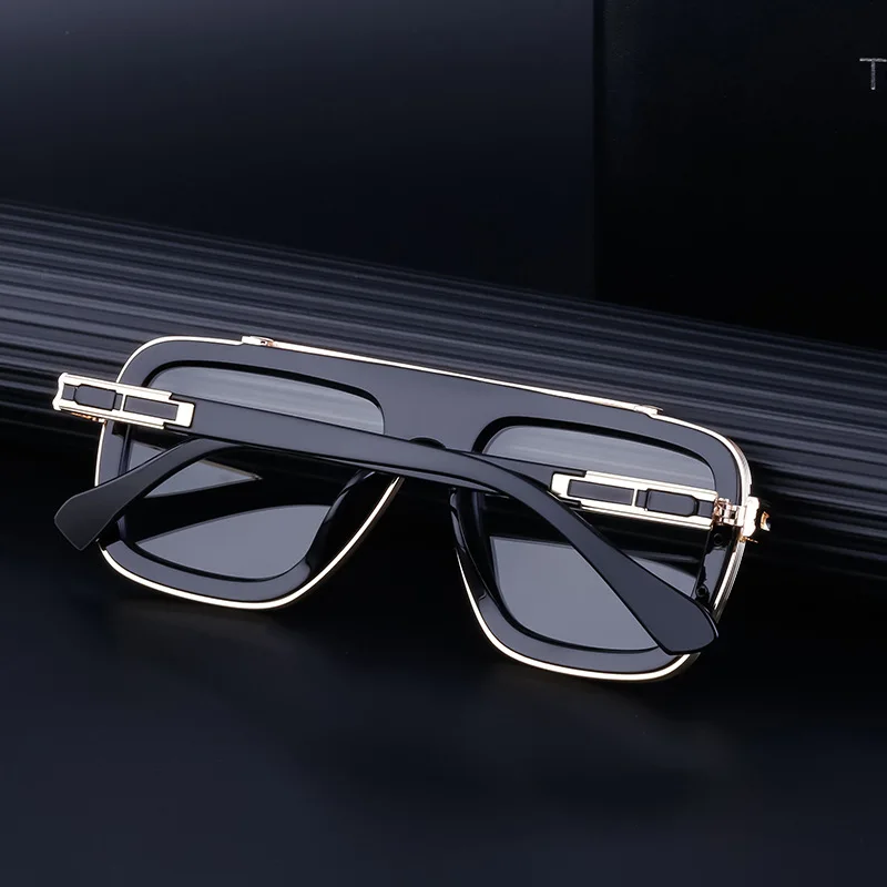 Modische Eckige Punk-Sonnenbrille für Herren 2026 Luxusmarke Vintage Retro Sonnenbrillen für Männer Steampunk Anti-Blaulicht-Brillen – Detail 3