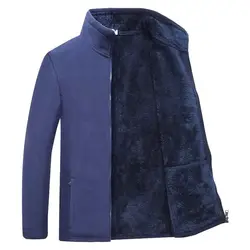 Sudadera informal de lana suave para mujer, abrigo grande suelto, chaqueta de cuello alto con cremallera de franela gruesa, color azul marino, Otoño e Invierno