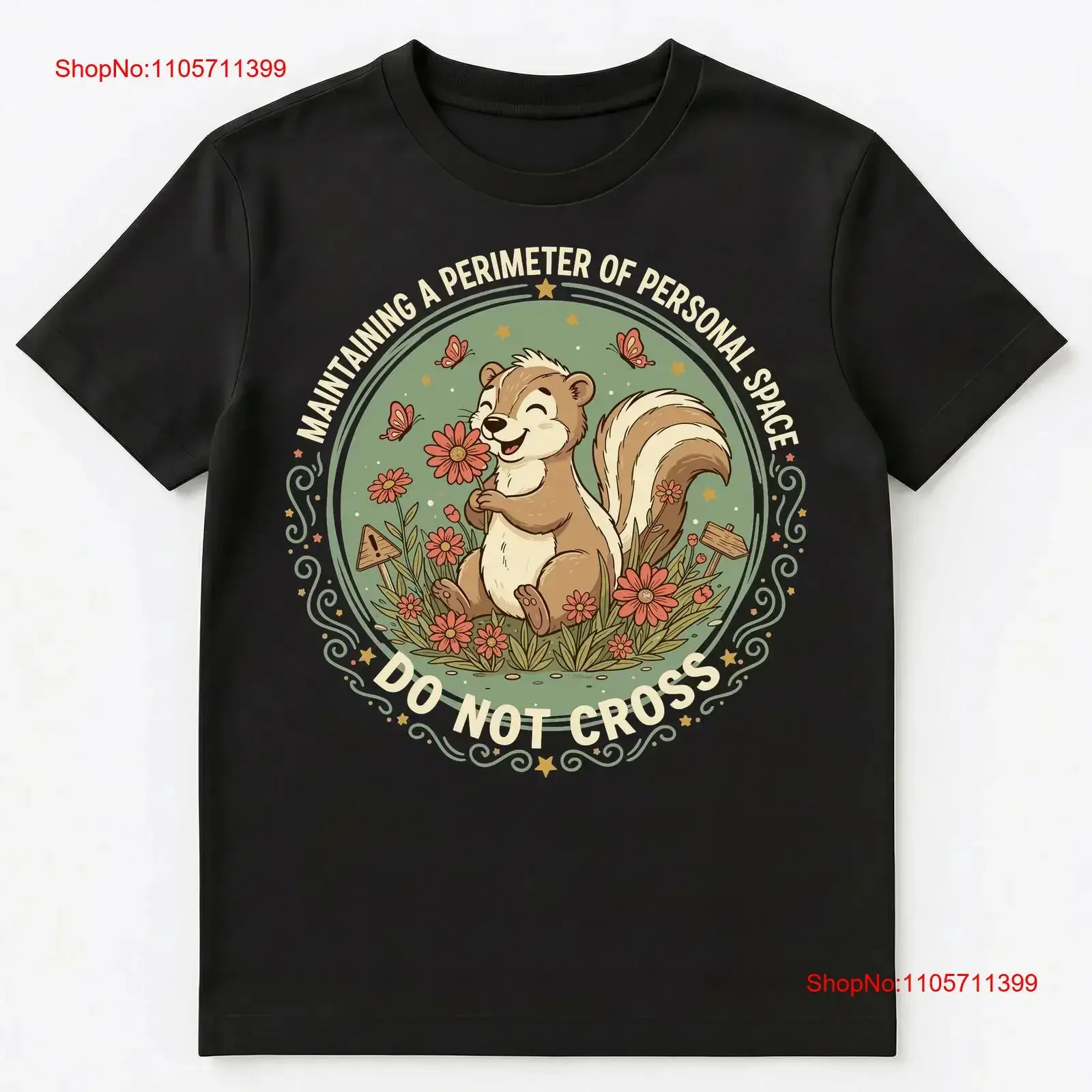 Introvert Animal Lover Skunk Personal Space T Shirt long or short sleeves vintage Washed homme Breathable Stylish streetwear