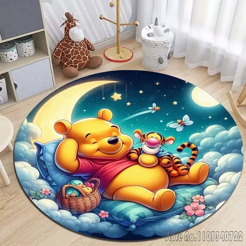 Winnie the Pooh Tigger 프린트 라운드 카펫, 거실 소파 테이블 카펫, 대형 애완동물 매트, 부드러운 라운드 러그, 홈 데코, 명절 선물