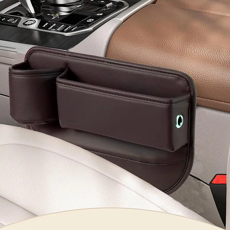 Car Front Seat Gap Filler Between Seats Auto Storage With Water Cup Holder And Charging Hole Car Interior Accessories Gap Filler