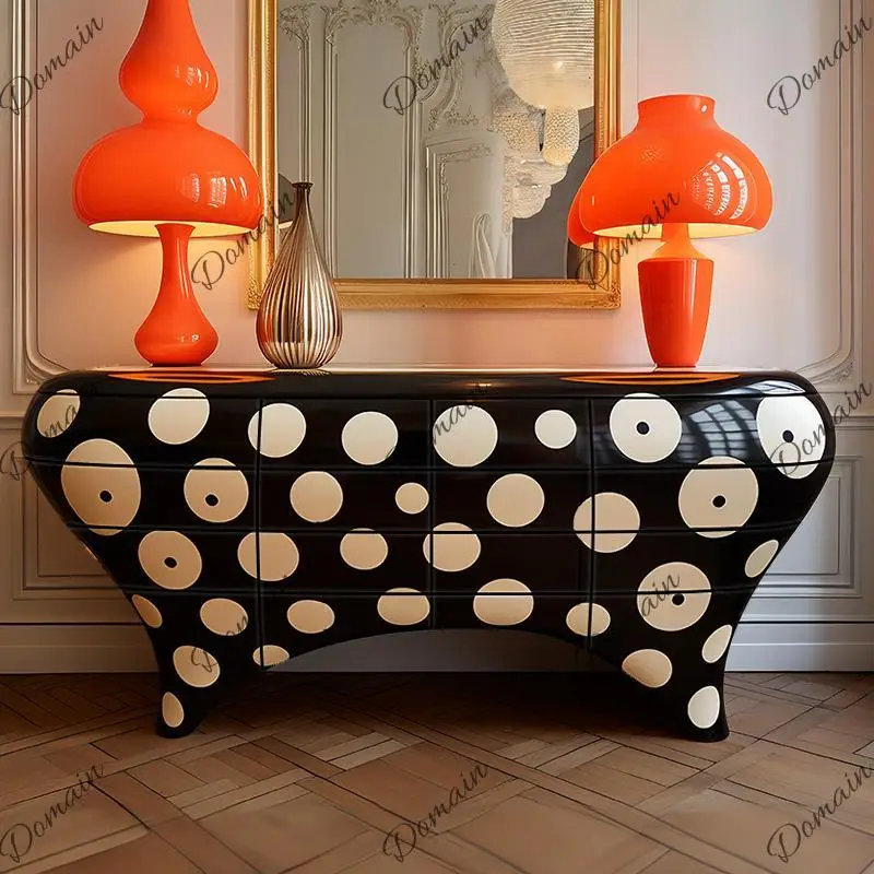Large capacity storage decorative cabinet, designer artistic wave ordering sideboard cabinet, high-end creativity, customization