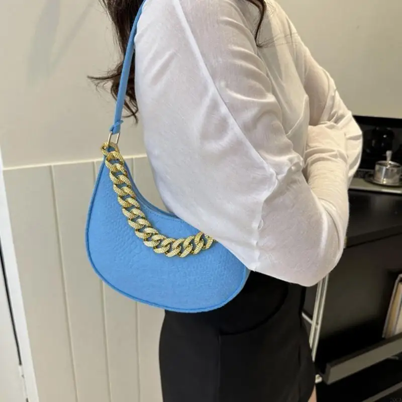

Small Felt Handbag with Pattern Women's Fashion Chain Shoulder Bag 20CA