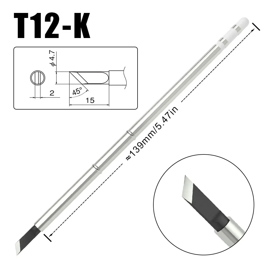 High-quality T12 Tip Taiwan Black Chrome Replacement Soldering Iron Tips Quick Heating Stable Temperature More Durable