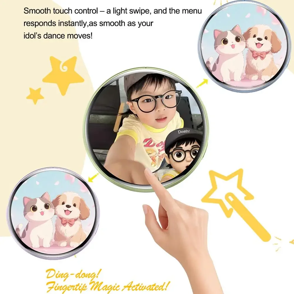 Electronic Badge HD Display Screen 1.70-inch HD Display Bluetooth 6.0 GIF Video Playback Touch Screen LED Audible Video Play