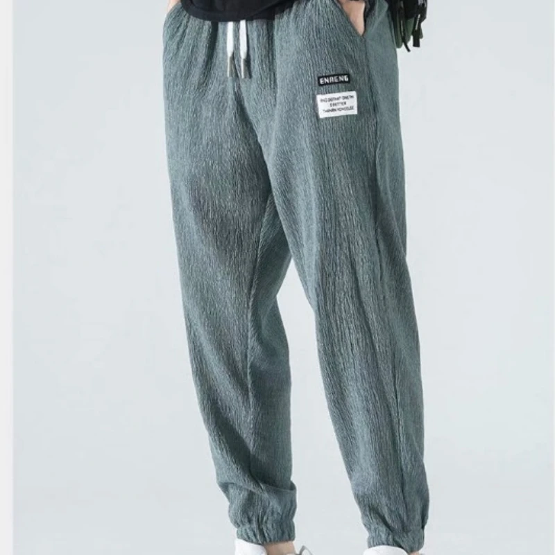 Men Casual Pants Harlem Trouser Baggy Trouser Man Clothing Breathable Leggings  Slim Sportswear Straight Business Loose Thin