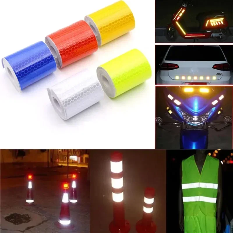 1Pcs Auto Reflektierende Band Auto Sicherheit Warnung Aufkleber Reflektor Schutz Band Streifen Film für Lkw Auto Motorrad Aufkleber