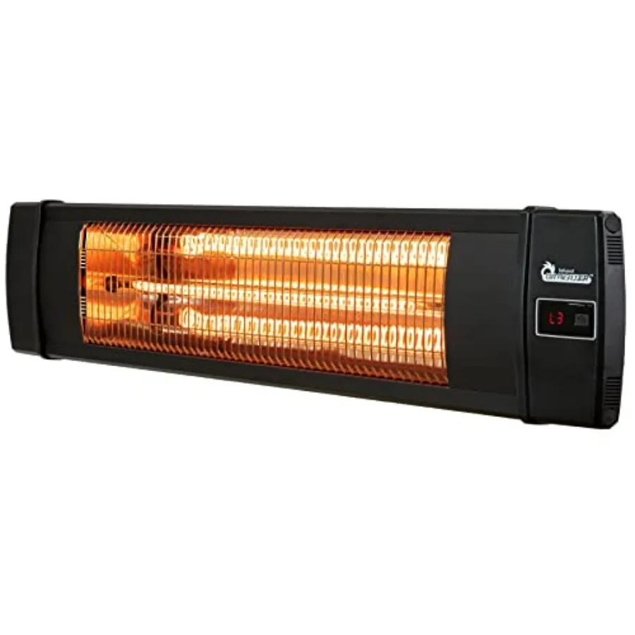 Dr Infrared Heater DR-238 Kohlenstoff-Infrarot-Außenheizstrahler für Restaurant, Terrasse, Garten, Garage und Decks, Standard Schwarz