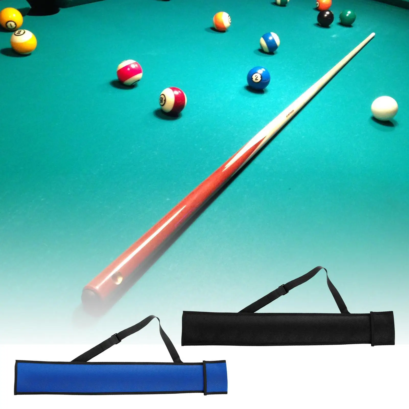 Pool Cue Case Lightweight Shockproof Billiards Accessories Padded Cue Stick Holder Case For Adults Players Dad Husband Home Club