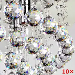 10Pcs Clear 20mm Crystal Chandelier Hanging Pendant Crystal Ball Glass Prism Drop Pendant