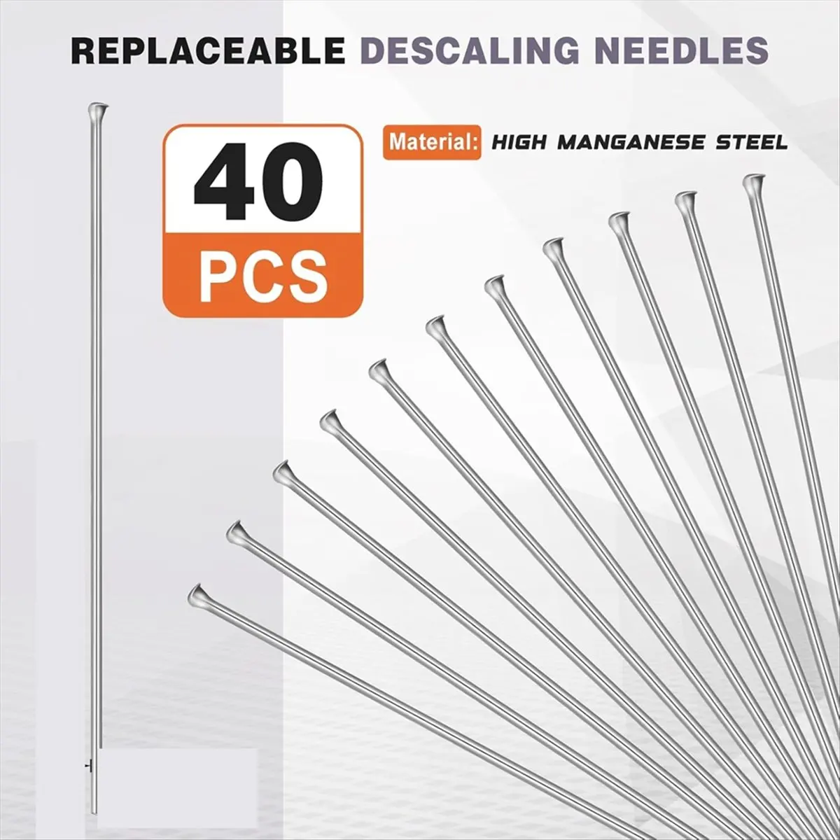 DT112 TRENDY~Compact Air Needle Scaler with 40 Pieces 7' Descaling Needles Air Powered Remove Slag Rust Paint and Dirt Quickly